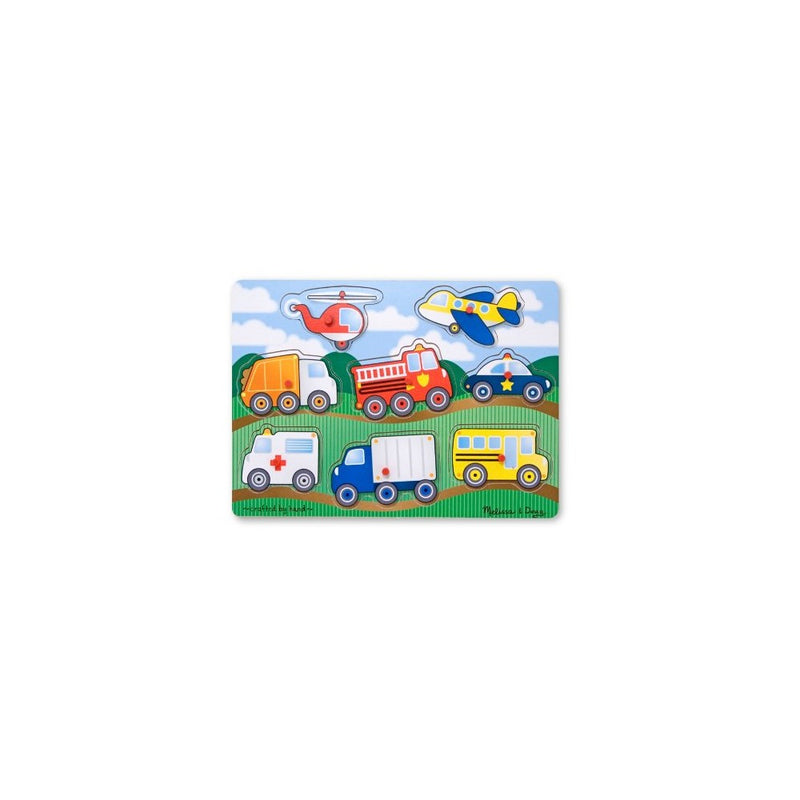 Melissa & Doug Vehicles Wooden Peg Puzzle (8 pcs)