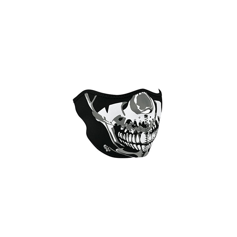Zanheadgear WNFM023H Neoprene Half Face Mask, Chrome Skull