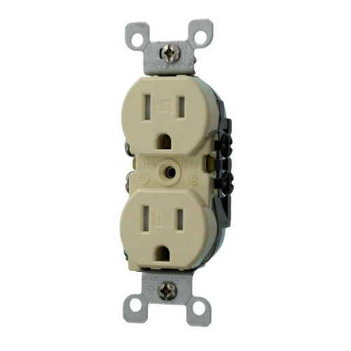 Leviton W5320-T0I 15-Amp 125-Volt NEMA 5-15R, 2 Pole, 3 Wire, Weather and Tamper Resistant Duplex Receptacle, Ivory