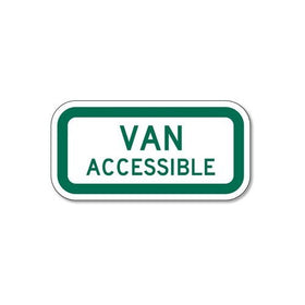 Accuform Signs FRA259RA Engineer-Grade Reflective Aluminum Handicapped Parking Supplemental Sign (MUTCD R7-8a), Legend VAN ACCESSIBLE, 6" Length x 12" Width x 0.080" Thickness, Green on White