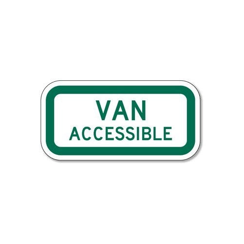 Accuform Signs FRA259RA Engineer-Grade Reflective Aluminum Handicapped Parking Supplemental Sign (MUTCD R7-8a), Legend VAN ACCESSIBLE, 6" Length x 12" Width x 0.080" Thickness, Green on White