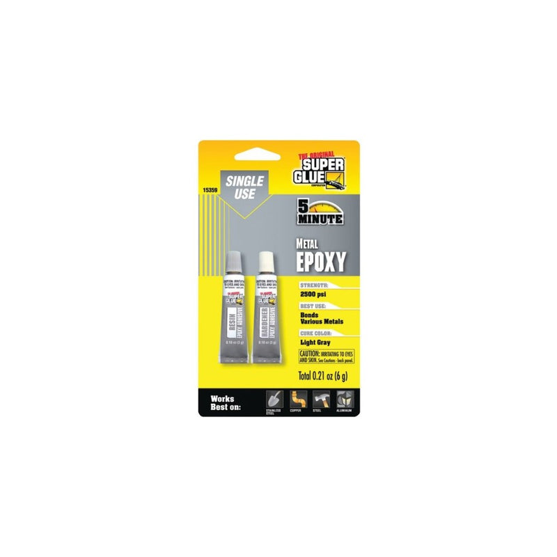 Super Glue 5 Minute Metal Epoxy - Light Grey - #15359