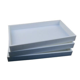 Regal Pak3-Piece 1-Inch Deep White Full Size Plastic Stackable Jewelry Tray 14 3/4 X 8 1/4 X 1H