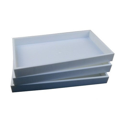 Regal Pak3-Piece 1-Inch Deep White Full Size Plastic Stackable Jewelry Tray 14 3/4 X 8 1/4 X 1H