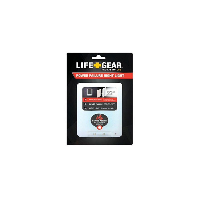 Life Gear LED Safety Nightlight, Power Failure Battery Backup and Fire Safety Technology, White