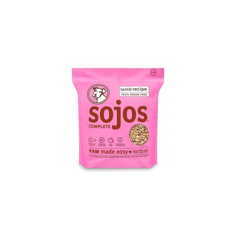 Sojos Complete Natural Grain-Free Dry Raw Freeze Dried Dog Food Mix, Lamb, 8-Pound Bag