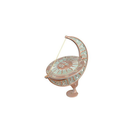 Whitehall Products Sun and Moon Sundial, Copper Verdi