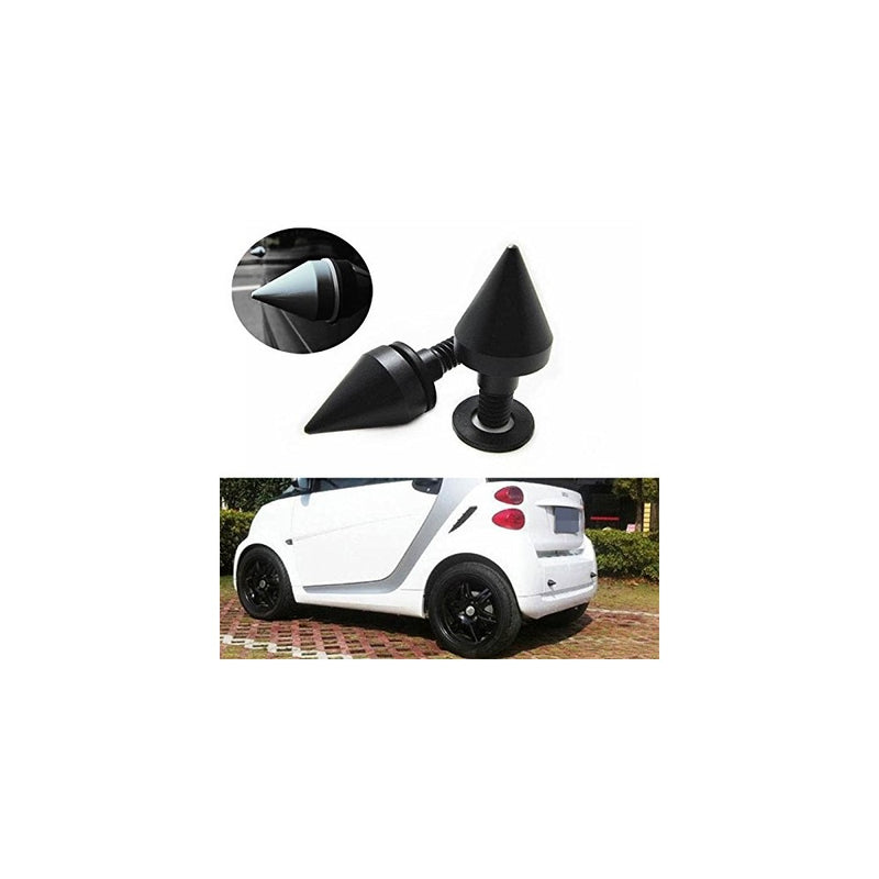 iJDMTOY (2) Satin Black Finish Front or Rear Bumper Protector Spikes Guards For Smart Fortwo
