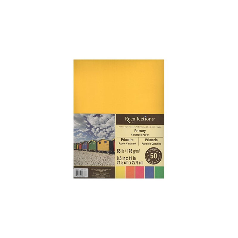 Recollections Cardstock Paper, 8 1/2 X 11 Primary Colors - 50 Sheets