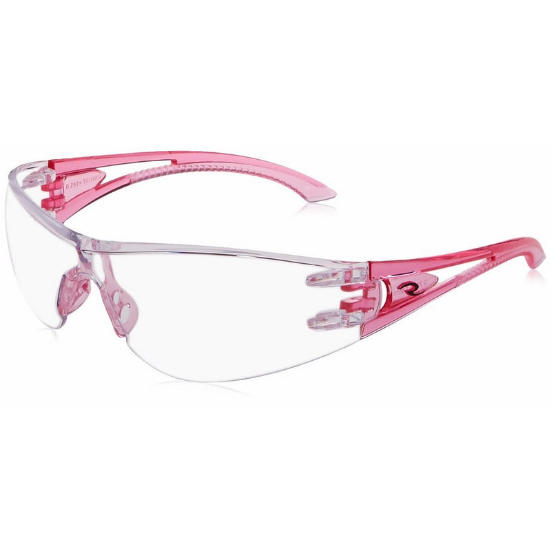 Optima Safety Glass Pink Temples Clear Lens Sold Per PAIR