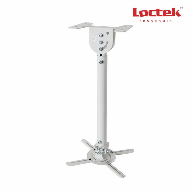 Loctek PT3 Projector Ceiling Mount Bracket White Fits max. 14.46" maximum load capacity of 18lbs both flat or Vaulted ceiling