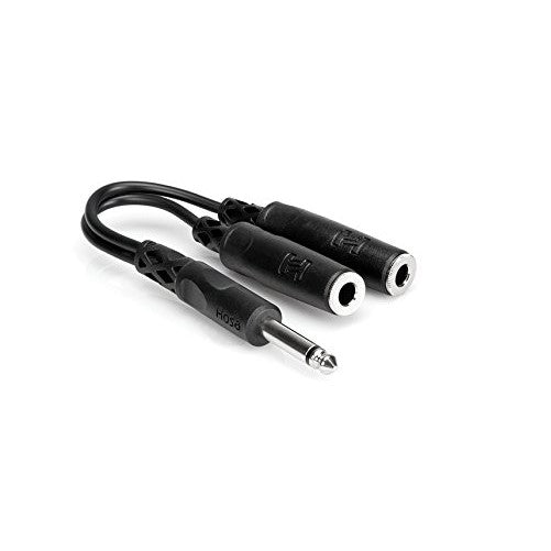 Hosa YPP-111 1/4 inch TS to Dual 1/4 inch TSF Y Cable