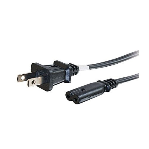 C2G/Cables to Go 27398 18 AWG 2-Slot Non-Polarized Power Cord (NEMA 1-15P to IEC320C7) TAA Compliant (6 Feet, 1.82 Meters)