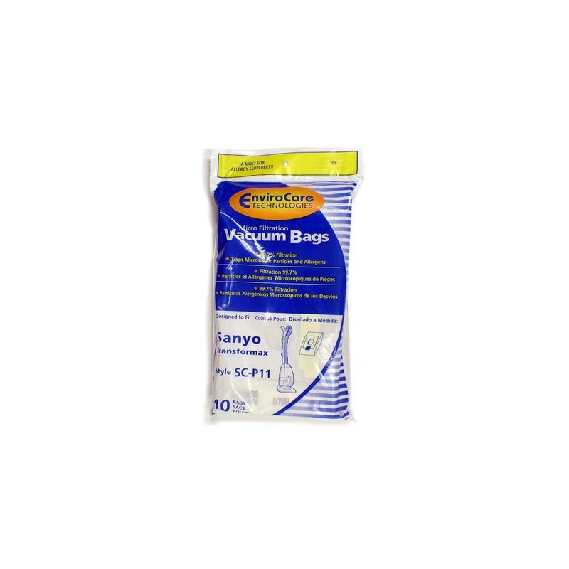 EnviroCare Replacement Vacuum Bags for Sanyo Uprights Type PU-1, 9 bags