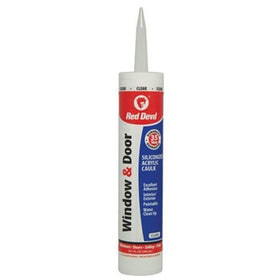 Red Devil 0876 Window & Door Siliconized Acrylic Clear Caulk 10.1 Oz. Cartridge