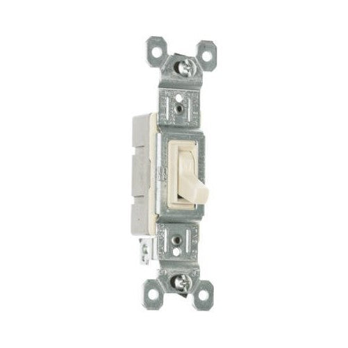 PASS & SEYMOUR 660LAGU Grounded Standard Single Pole Toggle Switch, 15-Amp, Almond