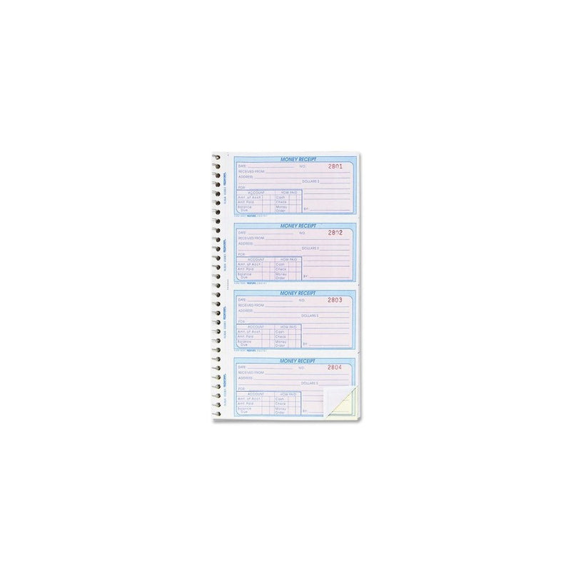 REDIFORM Money Receipt Book, Wirebound, 2.75 x 5.5", 200 Pages (8L804)