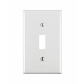 Leviton 80701-W 1-Gang Toggle Device Switch Wallplate, Standard Size, Thermoplastic Nylon, Device Mount, White
