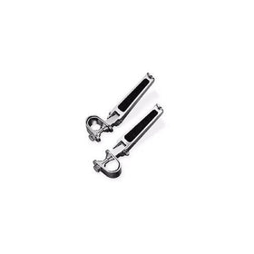 Engine Guard Mount Footpegs Chrome-Plated with Rubber Inserts for Harley