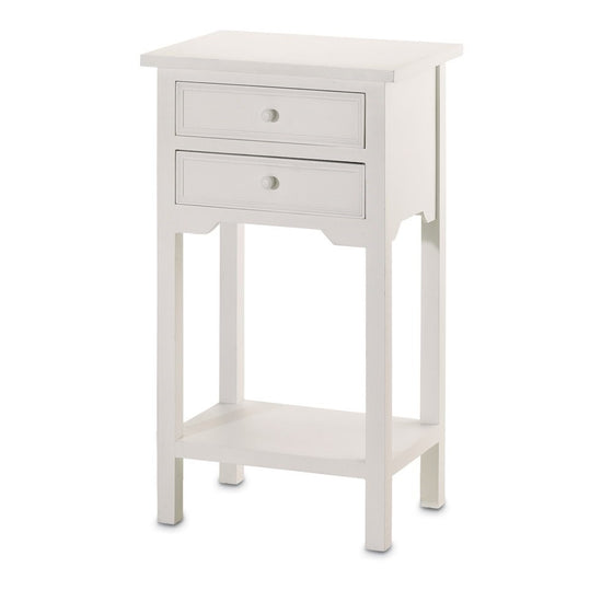 VERDUGO GIFT End Table with 2 Drawers, White