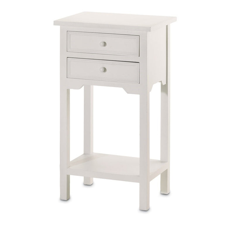 VERDUGO GIFT End Table with 2 Drawers, White