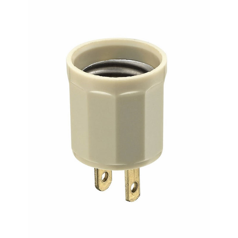 Leviton 61-I 15 Amp, 660 Watt, 125 Volt, Outlet-to-Lampholder Adapter, Ivory