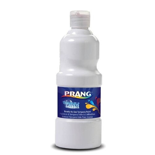 Prang Ready-to-Use Washable Tempera Paint, 16 oz Bottle, White (10707)