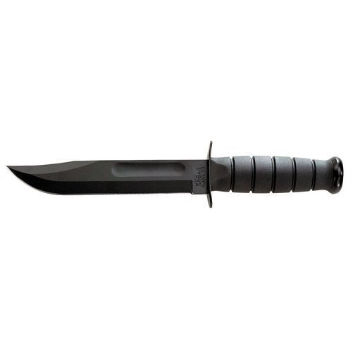 KA-BAR #1213 Black Straight Edge Knife / Hard Sheath