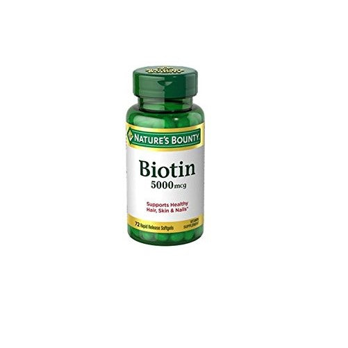 Nature's Bounty Super Potency Biotin 5000mcg - 72 softgels (Pack of 2)