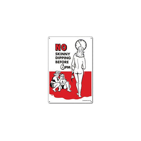 Poolmaster 41356 No Skinny Dipping Before 6pm Sign for Residential Pools