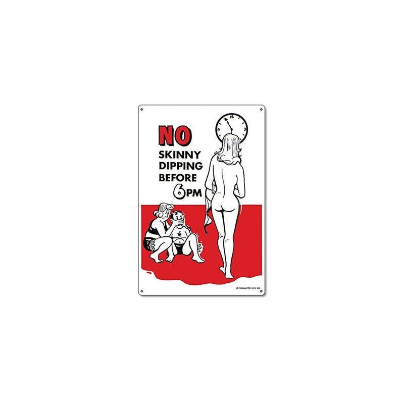 Poolmaster 41356 No Skinny Dipping Before 6pm Sign for Residential Pools