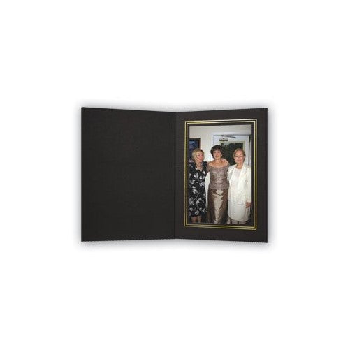 Cardboard Photo Folder - 5x7 - Pack of 100 Black / Gold