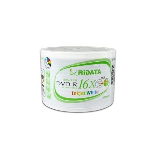 200 Ritek Ridata 16X DVD-R 4.7GB White Inkjet Hub Printable