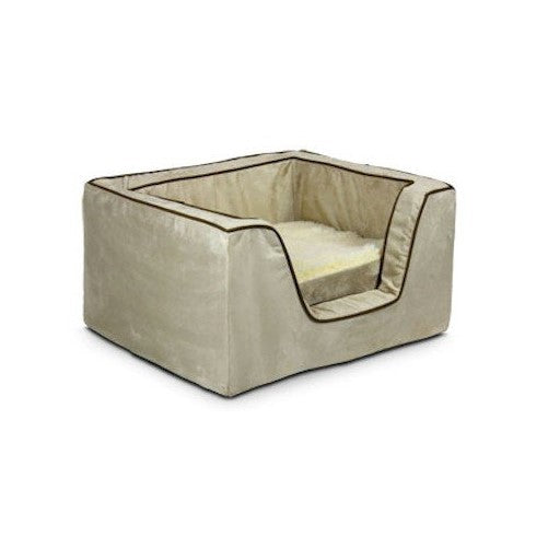 Snoozer Memory Foam Luxury Square Pet Bed, X-Large, Black/Herringbone