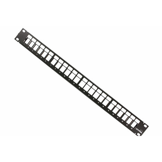 Leviton 49255-H24 QuickPort Patch Panel, 24-Port, 1RU, Cable Management Bar Included