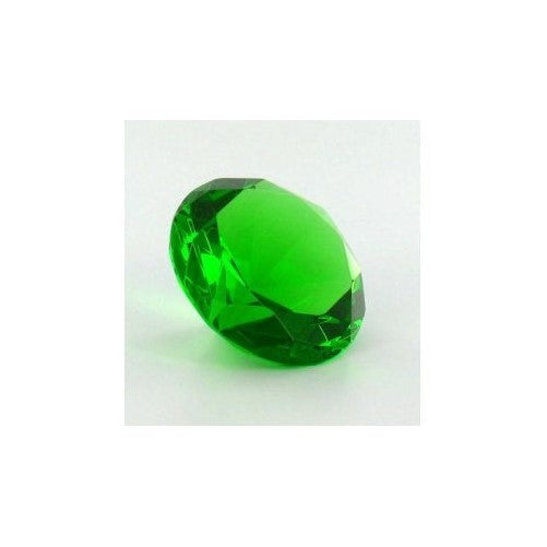 Mother's Day Special: Green Glass Crystal Diamond Shaped Paperweight 2.25''