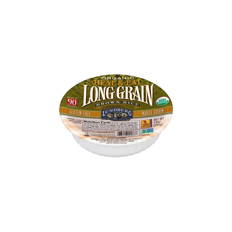 Lundberg Family Farms Heat and Eat Bowl, Long Grain Brown Rice, 7.4 Ounce (Pack of 6)
