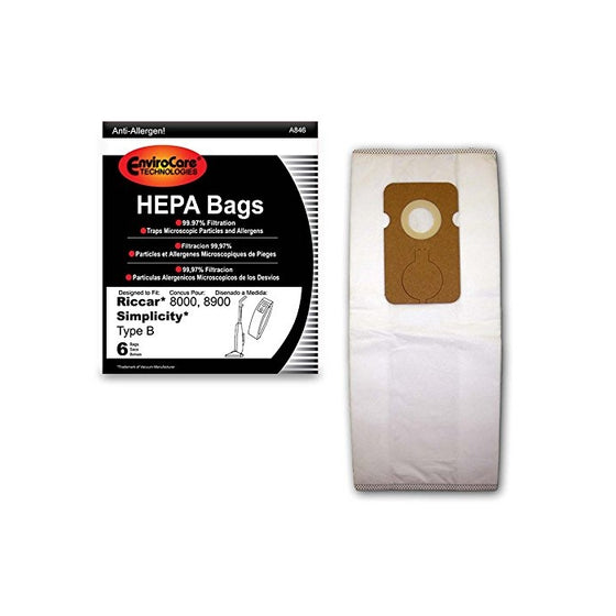 Envirocare Riccar Type B Bags for 8000, 8900 HEPA w/closure