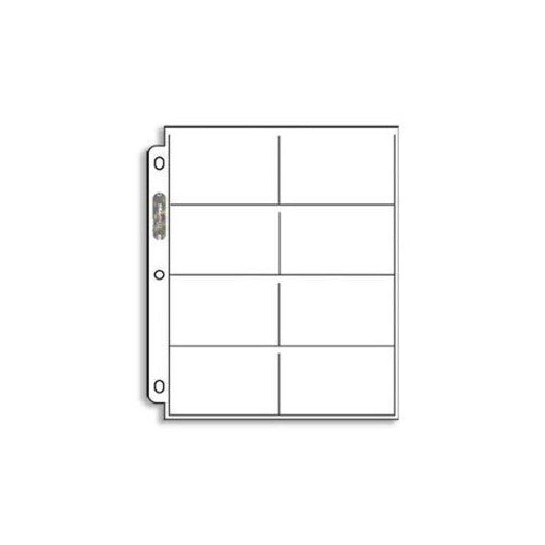 20 (Twenty) Single Ultra Pro 8-Pocket Pages - Eight Pockets Page (8 Top Load / Horizontal Slots)