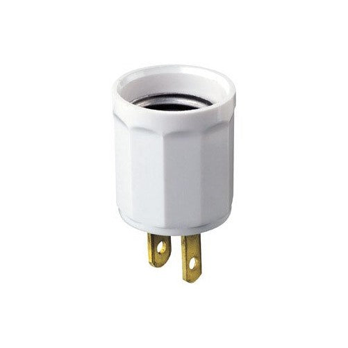 Leviton Lampholder Adapter Plug Wht
