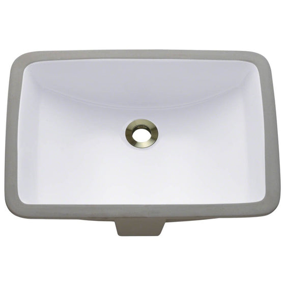 U1913-White Undermount Porcelain Bathroom Sink, Sink Only