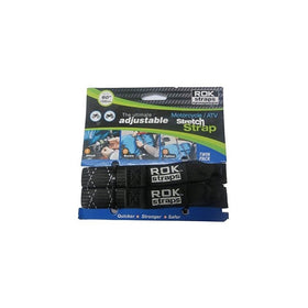 ROK Straps ROK-10050 Black/Reflective 18" - 60" Motorcycle/ATV Adjustable Stretch Strap