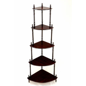 Frenchi Home Furnishing 5-Tier Corner Stand, Cherry