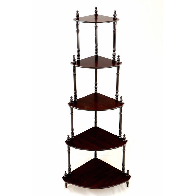 Frenchi Home Furnishing 5-Tier Corner Stand, Cherry