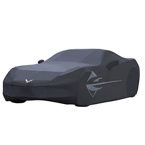 2014 C7 Corvette Outdoor Car Cover Black with Large Stingray Fender Logos Storage Bag