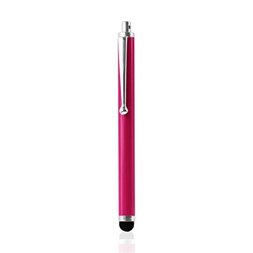 Reiko Universal Hanging Stylus Pen with Clip Design for Touchscreen Electronic Device All Carrier - Retail Packaging - Hot Pink