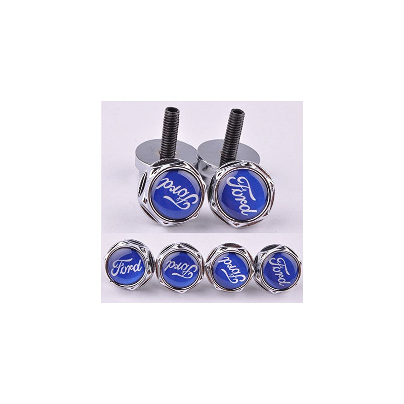 4 Pcs Separate Chrome LICENSE PLATE FRAME Bolt Screws For Ford (Type1)