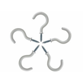 Guard 2.82-Inch Strong and Durable White Vinyl Coated Ceiling Hooks, Mug Hooks, Cup Hook Holder/ Cup Hooks, Storage Hook/ Storage Hooks ,5-pc-pack