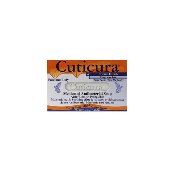 Cuticura Medicated Antibacterial Bar Dry Skin Formula, Moisturizing & Soothing Aloe 3 oz