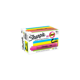 Sharpie 25053 Tank Highlighters, Chisel Tip, Assorted Colors, 12-Count